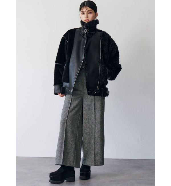 MURUA「ミックスファーフェイクムートン」|ブルゾン・スタジャン|