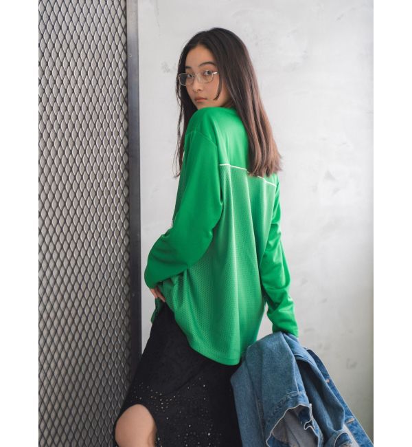 Ungrid「メッシュコンビナンバリングロングスリーブTee」|Tシャツ・カットソー|