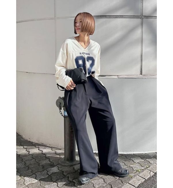 Ungrid「メッシュコンビナンバリングロングスリーブTee」|Tシャツ・カットソー|