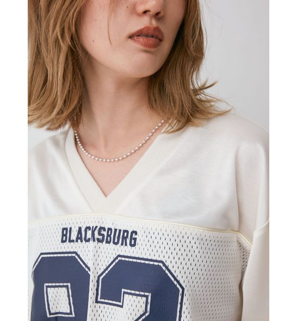 Ungrid「メッシュコンビナンバリングロングスリーブTee」|Tシャツ・カットソー|