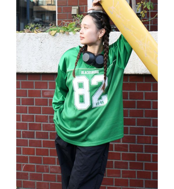 Ungrid「メッシュコンビナンバリングロングスリーブTee」|Tシャツ・カットソー|