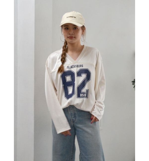 Ungrid「メッシュコンビナンバリングロングスリーブTee」|Tシャツ・カットソー|