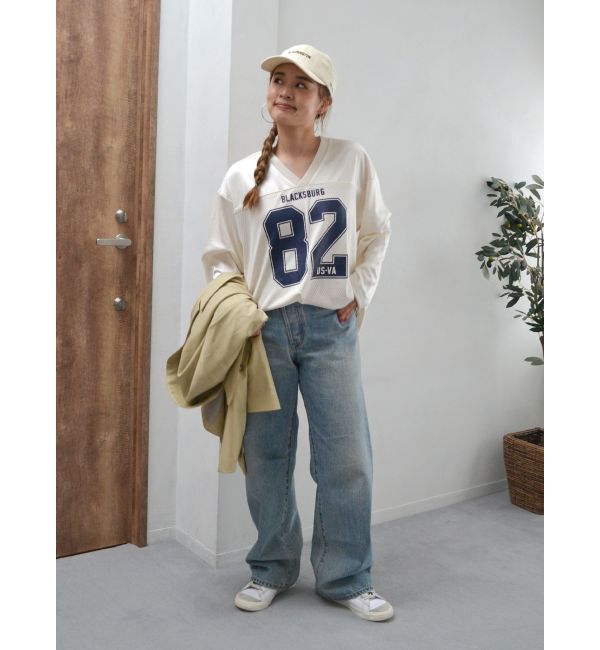 Ungrid「メッシュコンビナンバリングロングスリーブTee」|Tシャツ・カットソー|