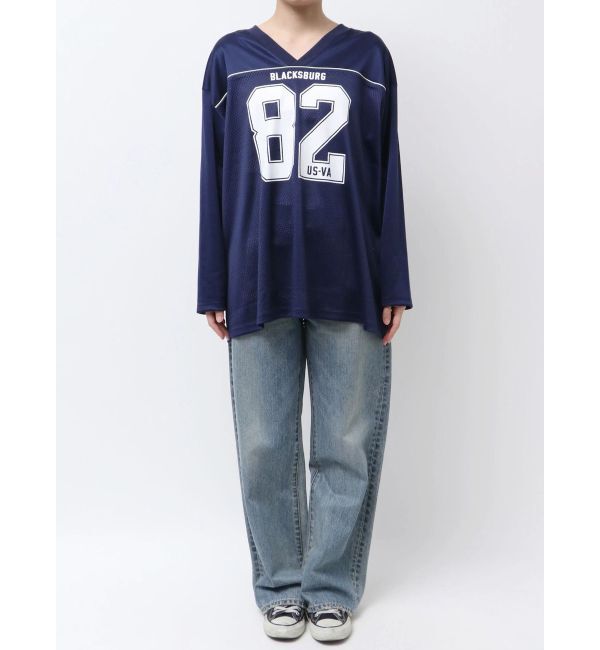 Ungrid「メッシュコンビナンバリングロングスリーブTee」|Tシャツ・カットソー|