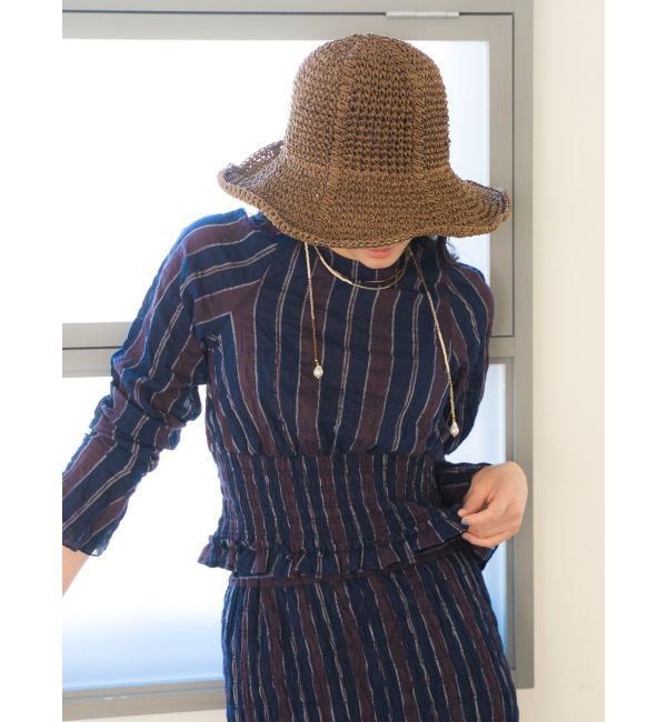 Ungrid「シャーリングデザインストライプブラウス」|シャツ・ブラウス|