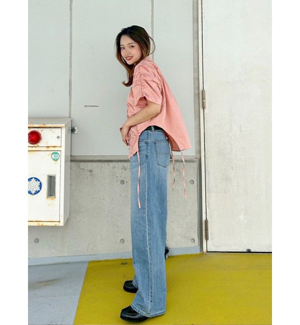 Ungrid「ギャザーデザインハーフスリーブシャツ」|シャツ・ブラウス|