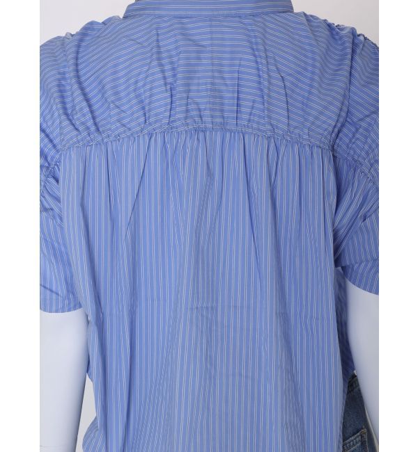 Ungrid「ギャザーデザインハーフスリーブシャツ」|シャツ・ブラウス|