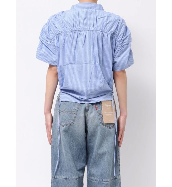 Ungrid「ギャザーデザインハーフスリーブシャツ」|シャツ・ブラウス|