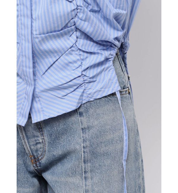 Ungrid「ギャザーデザインハーフスリーブシャツ」|シャツ・ブラウス|