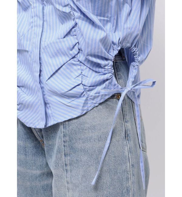 Ungrid「ギャザーデザインハーフスリーブシャツ」|シャツ・ブラウス|