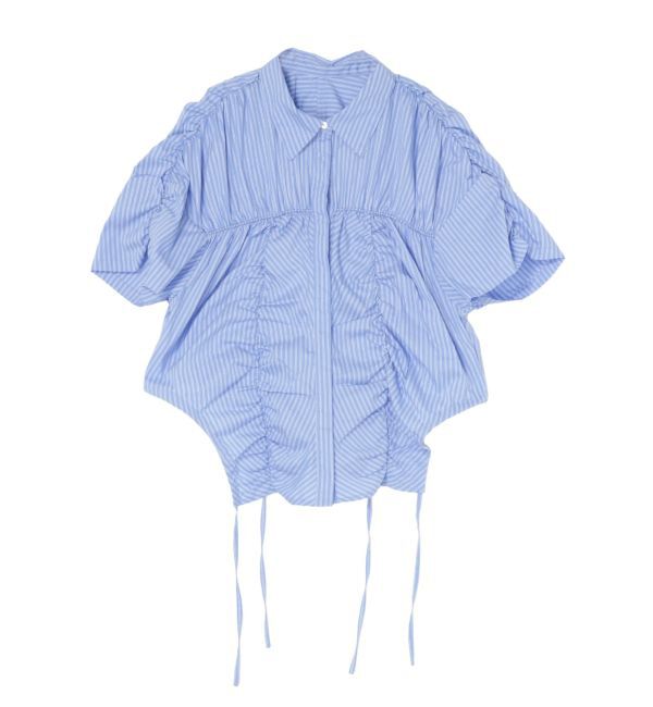 Ungrid「ギャザーデザインハーフスリーブシャツ」|シャツ・ブラウス|