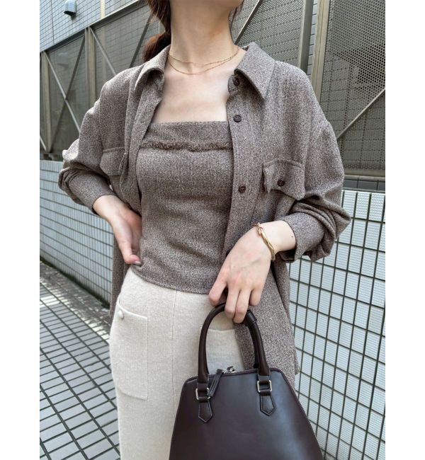 LAGUNAMOON「ツイードフリンジキャミソール」|キャミソール|