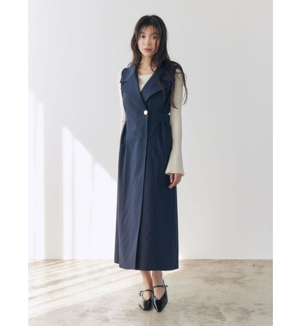 LAGUNAMOON「メタルボタンテーラードジャンパースカート」|ワンピース|ネイビー