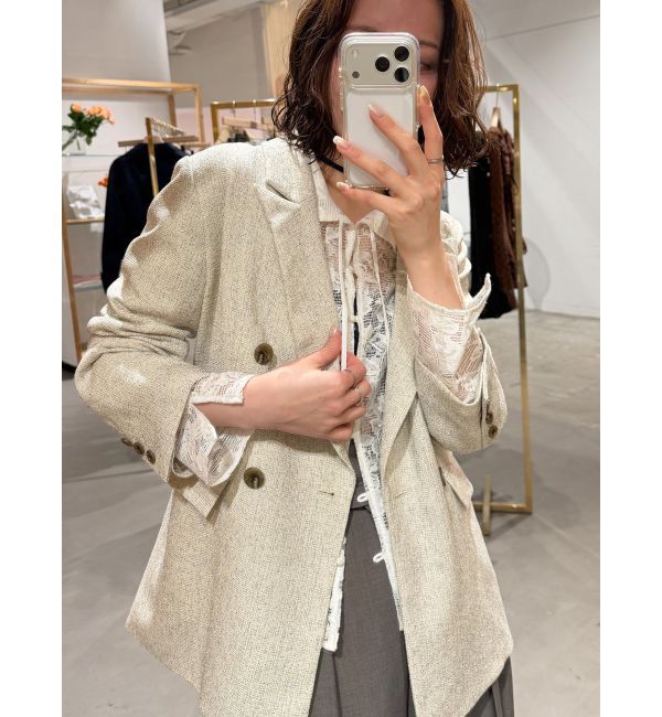 LAGUNAMOON「ツイードダブルテーラードジャケット」|テーラードジャケット|