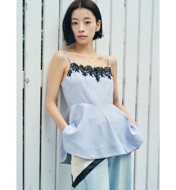 LAGUNAMOON「レースネックペプラムキャミソール」|キャミソール|