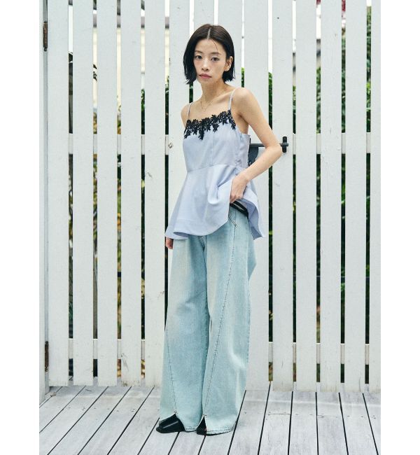 LAGUNAMOON「レースネックペプラムキャミソール」|キャミソール|