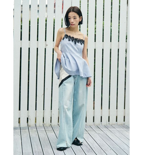 LAGUNAMOON「レースネックペプラムキャミソール」|キャミソール|