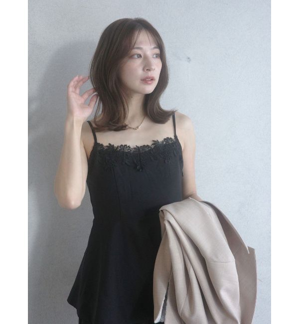 LAGUNAMOON「レースネックペプラムキャミソール」|キャミソール|
