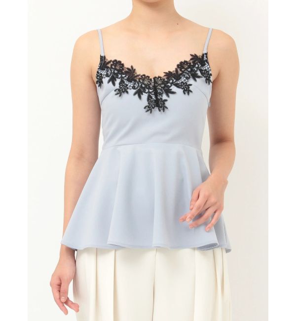 LAGUNAMOON「レースネックペプラムキャミソール」|キャミソール|