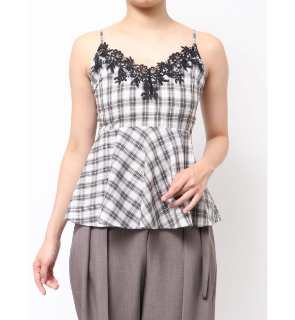 LAGUNAMOON「レースネックペプラムキャミソール」|キャミソール|