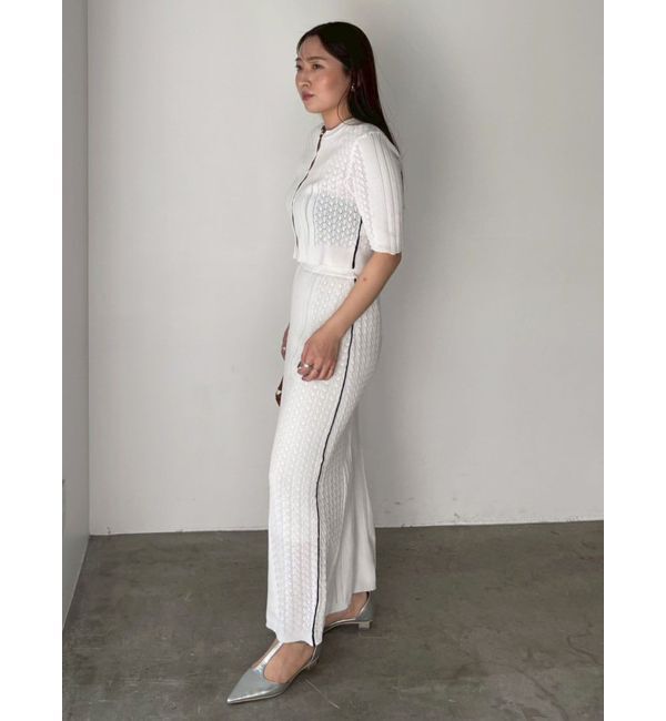 LAGUNAMOON「バイカラーサイドラインレースニットセットアップ」|ワンピース|