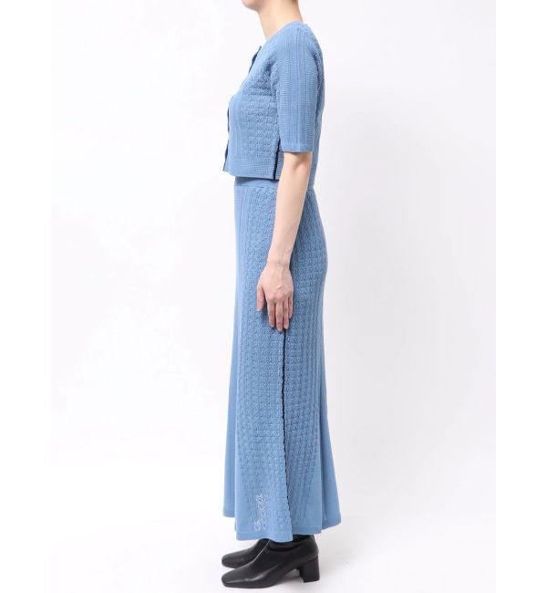 LAGUNAMOON「バイカラーサイドラインレースニットセットアップ」|ワンピース|