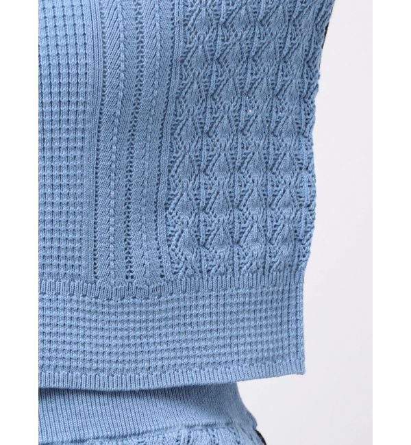 LAGUNAMOON「バイカラーサイドラインレースニットセットアップ」|ワンピース|