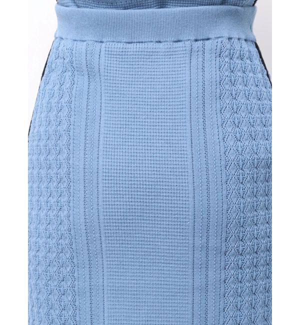 LAGUNAMOON「バイカラーサイドラインレースニットセットアップ」|ワンピース|