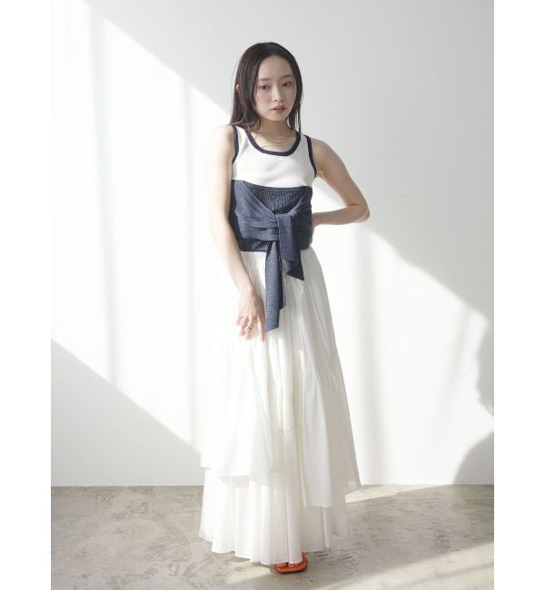 LAGUNAMOON「レイヤードデザインノースリニット」|ニット・セーター|