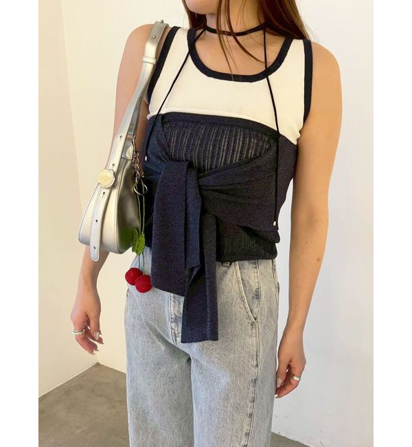 LAGUNAMOON「レイヤードデザインノースリニット」|ニット・セーター|