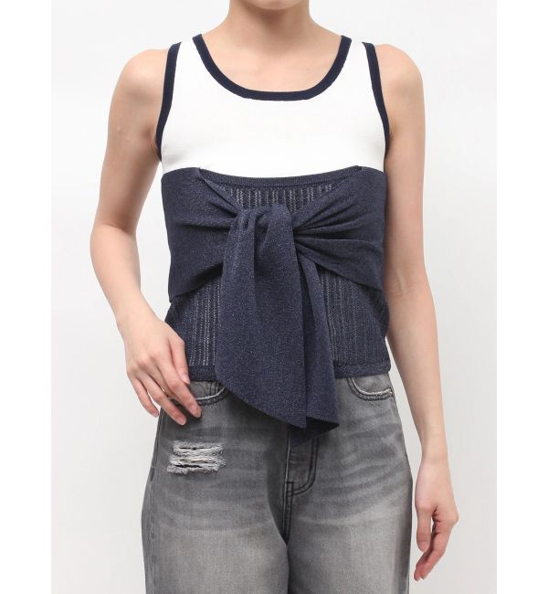 LAGUNAMOON「レイヤードデザインノースリニット」|ニット・セーター|