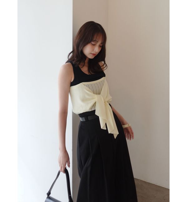 LAGUNAMOON「レイヤードデザインノースリニット」|ニット・セーター|