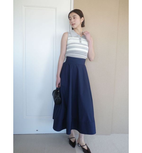 LAGUNAMOON「シャツカラーノースリニットプルオーバー」|ニット・セーター|