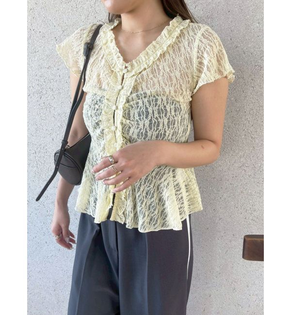 LAGUNAMOON「レースフリルペプラムトップス」|Tシャツ・カットソー|