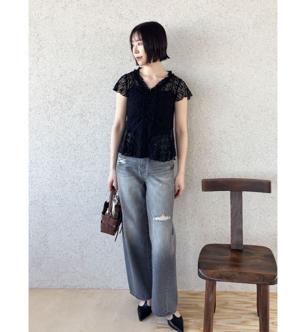 LAGUNAMOON「レースフリルペプラムトップス」|Tシャツ・カットソー|