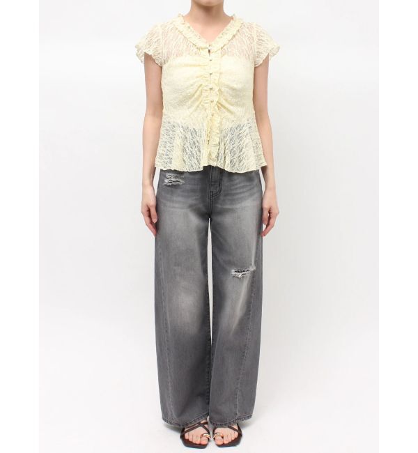 LAGUNAMOON「レースフリルペプラムトップス」|Tシャツ・カットソー|