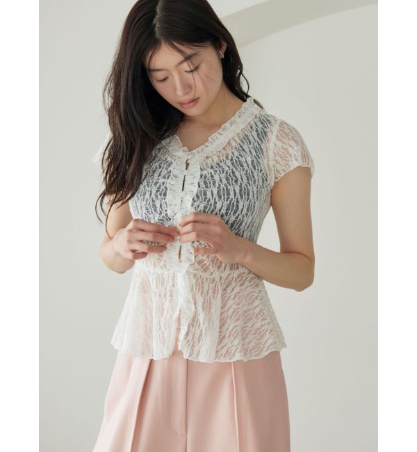 LAGUNAMOON「レースフリルペプラムトップス」|Tシャツ・カットソー|