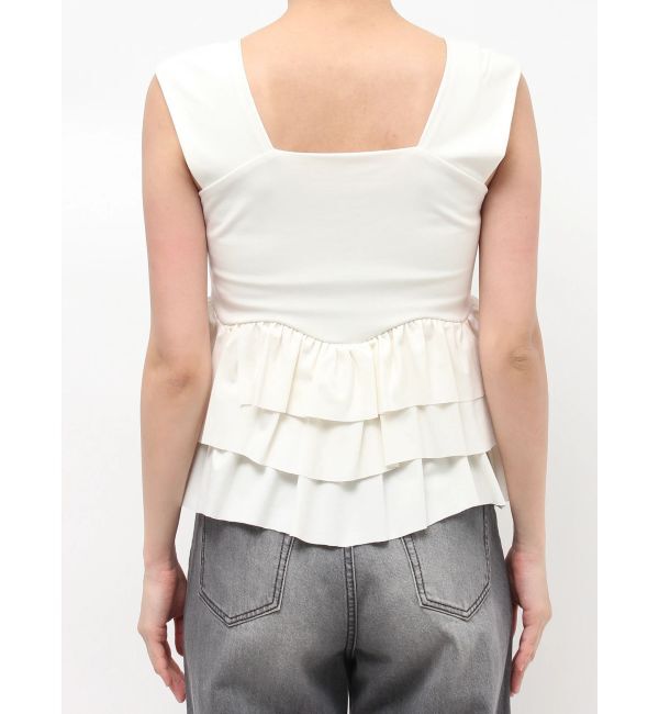 LAGUNAMOON「カーブペプラムカットノースリトップス」|Tシャツ・カットソー|