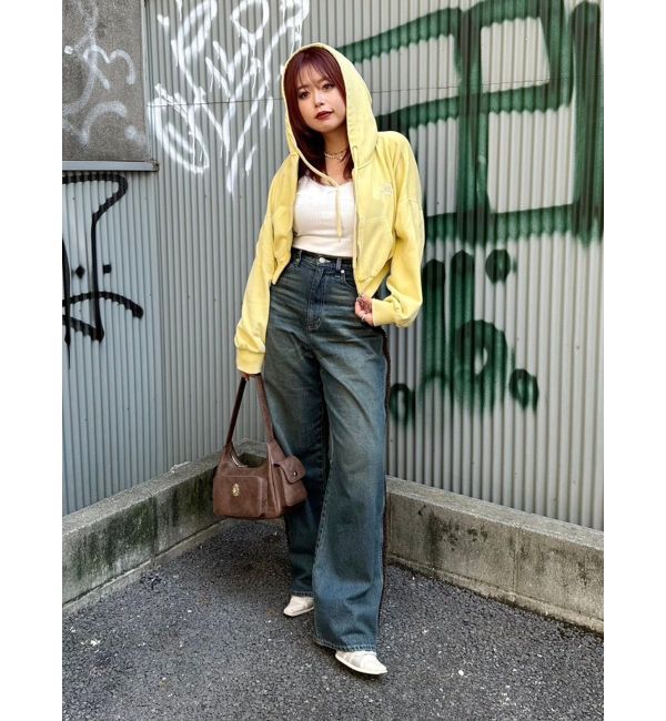 EVRIS「ボアステッチワイドデニムパンツ【セットアップ着用可能】」|デニム|