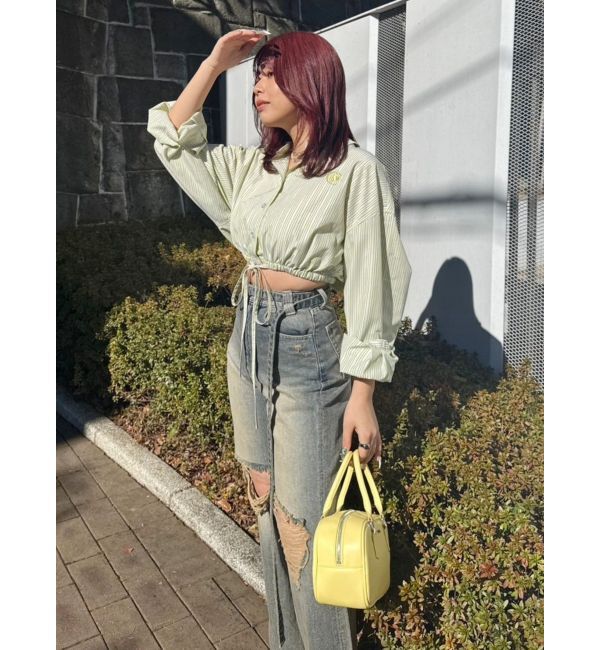 EVRIS「ウエストベルトワイドデニムパンツ」|デニム|