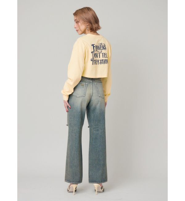 EVRIS「ウエストベルトワイドデニムパンツ」|デニム|