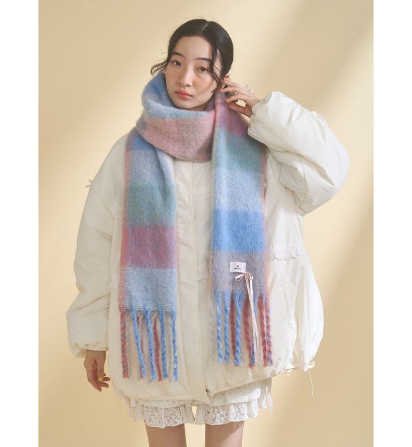 merry jenny「fluffy ribbonチェックマフラー」|マフラー|