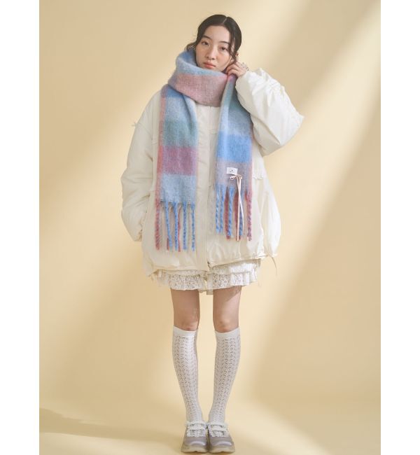 merry jenny「fluffy ribbonチェックマフラー」|マフラー|