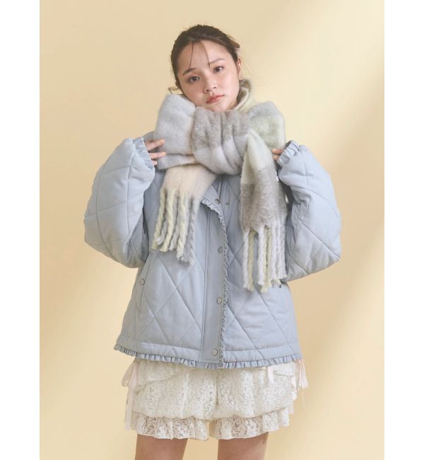 merry jenny「fluffy ribbonチェックマフラー」|マフラー|