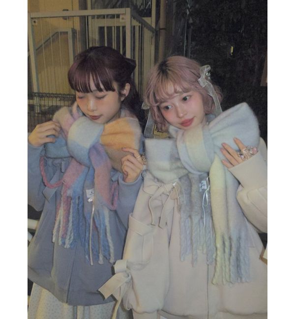 merry jenny「fluffy ribbonチェックマフラー」|マフラー|