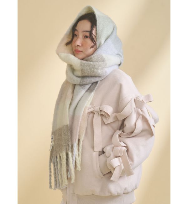 merry jenny「fluffy ribbonチェックマフラー」|マフラー|