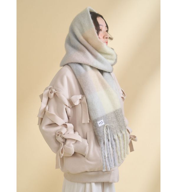 merry jenny「fluffy ribbonチェックマフラー」|マフラー|