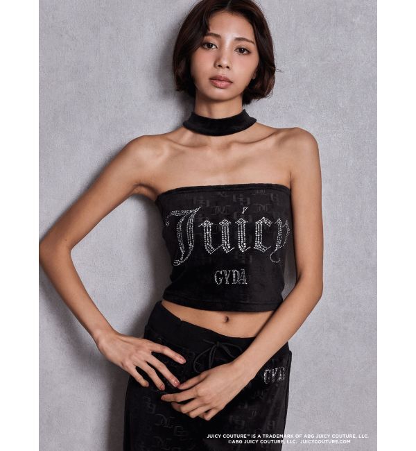 GYDA「GYDA&times;Juicy Couture GG JC Emboss Big Bling Velour Bustier」|チューブトップ|