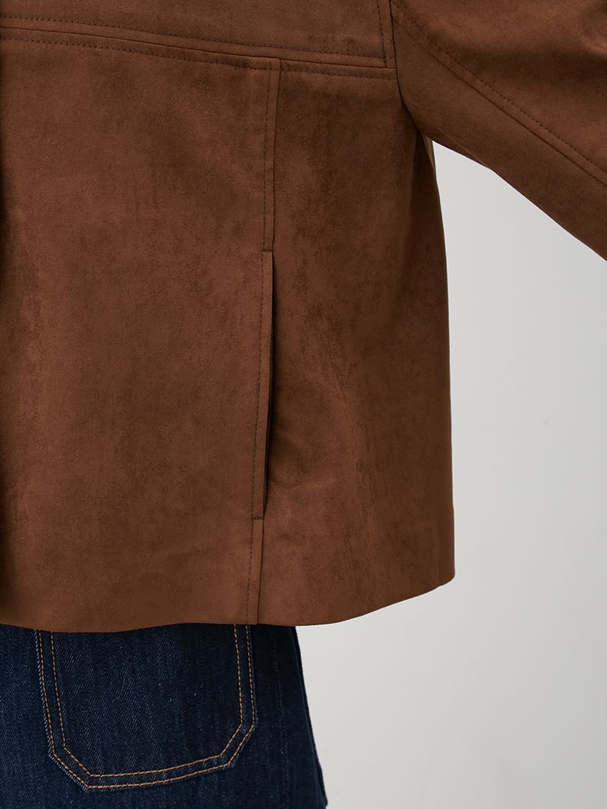 Mila Owen「ショート丈ステンカラーリサイクルスウェードブルゾン」|ブルゾン・スタジャン|