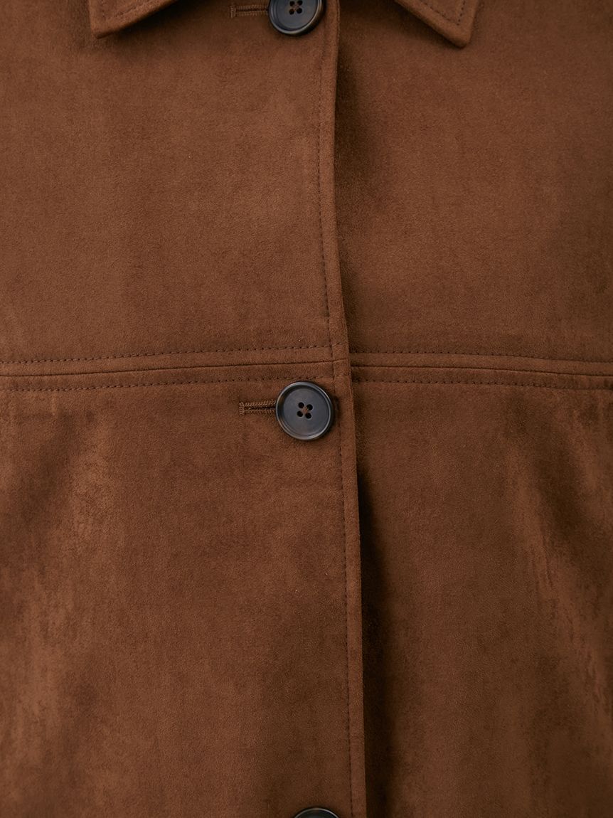 Mila Owen「ショート丈ステンカラーリサイクルスウェードブルゾン」|ブルゾン・スタジャン|